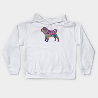 Shar Pei dog watercolor Kids Hoodie